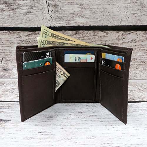 Genuine Leather Tri Fold Personalized Mens Wallet (777)4