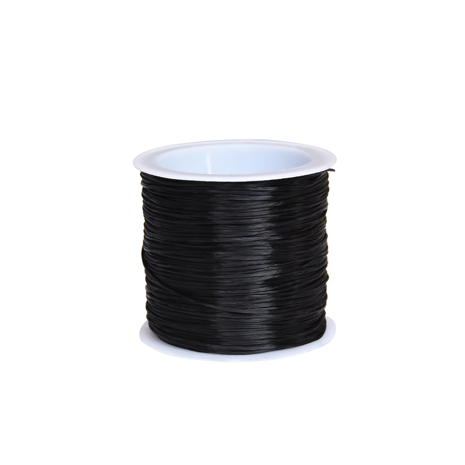 1 Roll 0.8mm Elastic Bracelet String 50m Stretchy Elastic Beading Cord Thread for Bracelet Jewellery Making (Black)