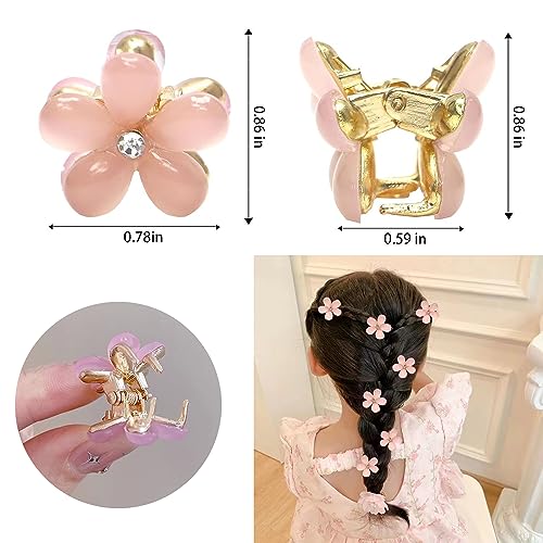 Eliongpu FH2CS 20Pcs Mini Flower Hair Clips Crystal Spring Claw Clips Small Flower Hair Claw Clips For Girls Women Cute Hair Barrettes Colorful Hair Accessories For Kid Teen thumb #1