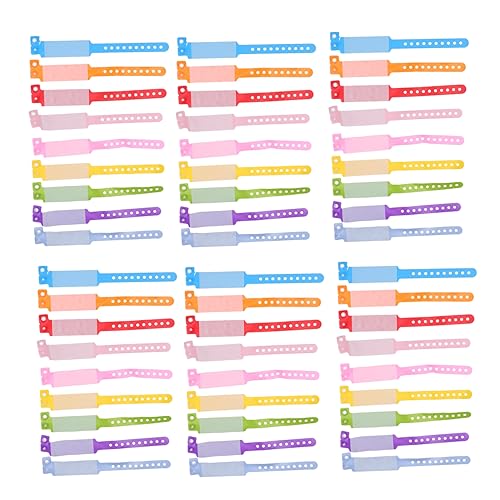 GRIRIW 100 piezas Pulseras Identificativas para Unidades de Pulseras PVC Ajustables y Reutilizables Impermeables Espacio para para Eventos y Seguridad Infantil Color Color Aleatorio