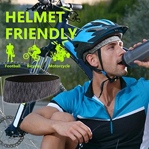 Sunshine smile Stirnbänder Feuchtigkeitstransport Athletisch,Sports Stirnband Einstellbare,Moisture Wicking Stirnband,Herren Stirnband dünn,Schweißband für Herren Damen (3er Pack) - 3