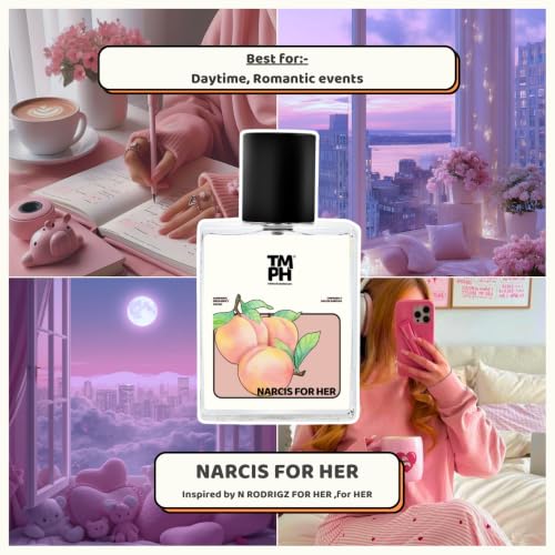 Image of TMPerfumehouse Narcis For Her EDP for Women | Floral, Musky & Long Lasting Perfume Spray | Warmspicy, Freshspicy & Cacao Fragrance | Luxury Gift for Her | TMPH | 50ml