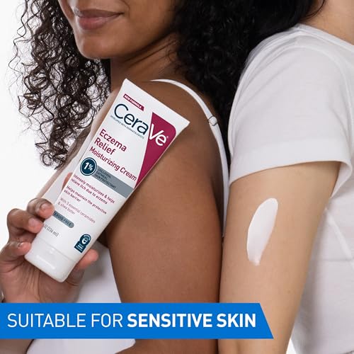 Image of CeraVe Eczema Relief Moisturizing Cream with Colloidal Oatmeal, Shea Butter & Vitamin E For Dry Skin & Itchy Skin Relief, Steroid Free & Paraben Free, 8oz