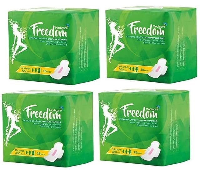 Modicare Freedom Comfort Sanitary Napkin X-Large 320 mm 15 Pads(Pack 4) XL (B0D11RD22Q) Amazon Price History, Amazon Price Tracker