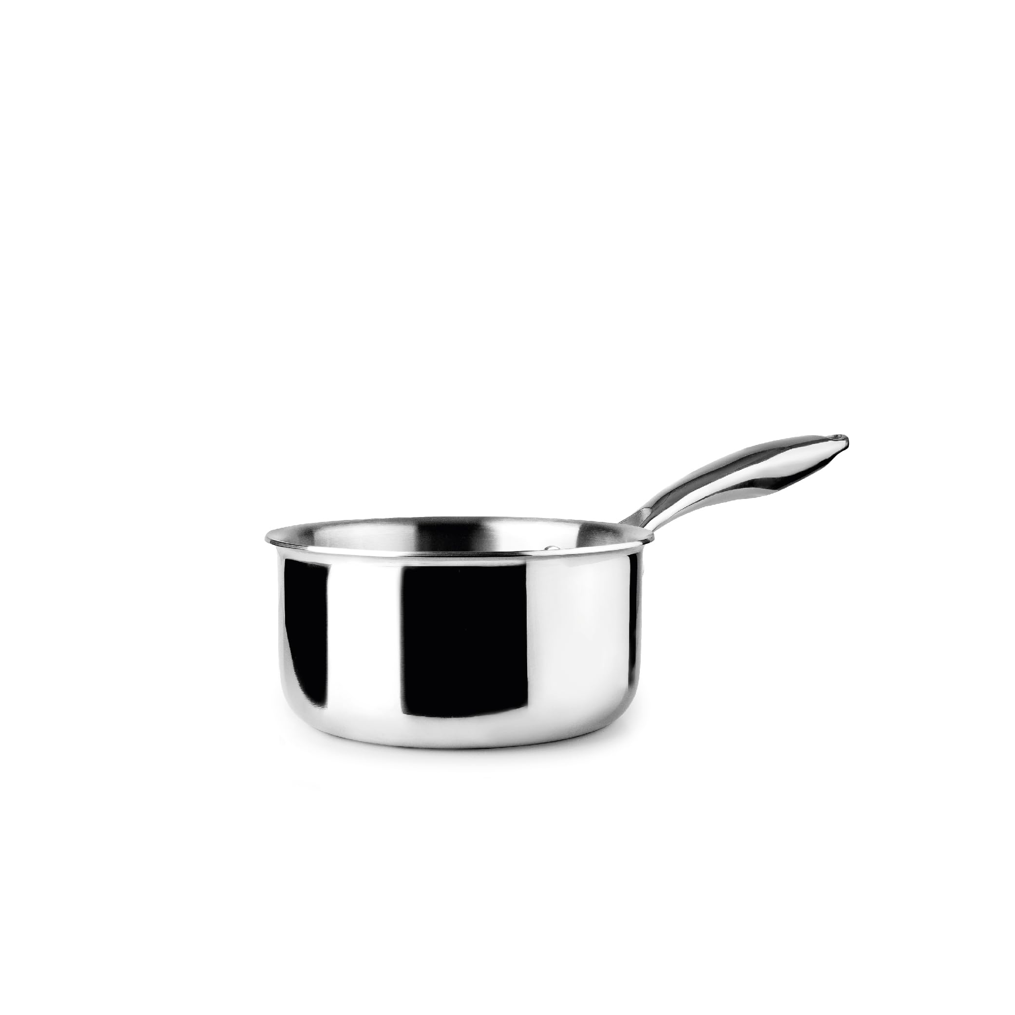 IBILI - Casserole triple couche naturelle, 14 cm, 1 litre, acier inoxydable, convient pour induction, sans antiadhésif