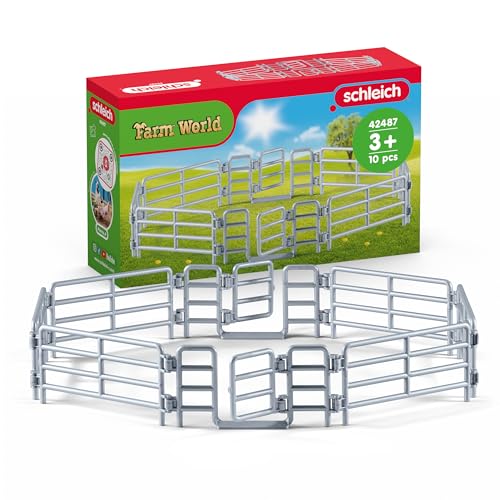 Schleich Farm World | Clôture de pâturage 42487 | Set d’Accessoires Ferme avec 6 éléments de...