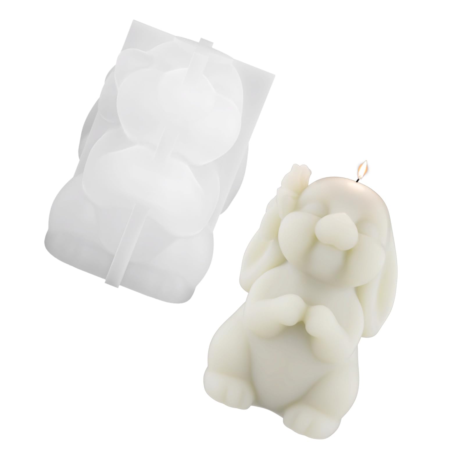 Alksubbm Food Safe Silicone Rabbits Detailed Crafting Tool for Home Holiday Decoration High Temperatures Resistant