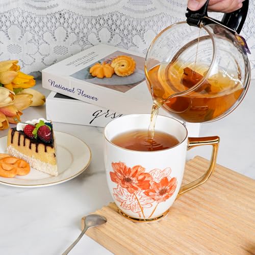 Taza de cerámica con margaritas 15 oz para café y té miniatura 3