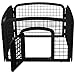 Amazon Basics Square Shaped 4-Panel Plastic Pet Pen Fence Enclosure With Gate - 35 x 35 x 24 Inches, Black