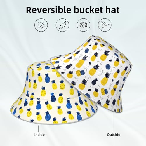 Image of Bucket Hat Double-Side-Wear Reversible Sun Hat Beach Travel Hiking for Women Men