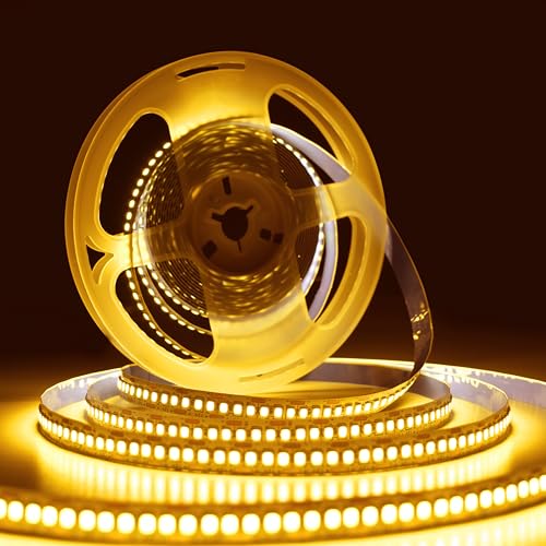 Image of Forus 5 Meter (16.4 ft) Warm White LED Strip Light, Flexible LED Profile Tape with 1200 LEDs, 12V DC Adapter for False Ceiling, Kitchen, Cove, Mirror, Cabinet, Mandir & Indoor Room Decor (1 Pc)