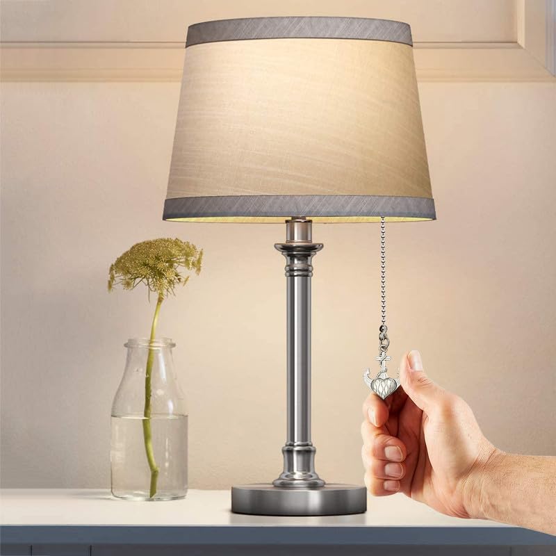 Image of 2pcs Anchor Set Ceiling Fan Pull Chain Extension for Ceiling Fans Lights, with Chain Connector (Nickel)