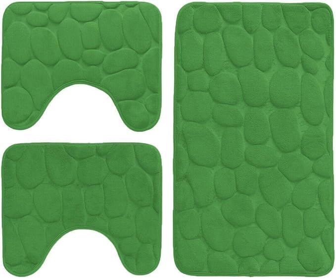 Set 3 Tappeti Bagno Antiscivolo | Super Assorbenti Con Fantasia Cuori/Fiori | Rosa - Foto 10