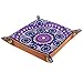 Bandeja De Valet De Cuero Púrpura Redondo Hipple Mandala Floral Bandeja De Joyería Caja De Dados Bandeja De Cabecera Bandeja De Cuero De La Pu 20.5x20.5cm