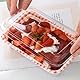 OUKEYI Karierte Charcuterie-Boxen, Kuchenschachteln mit transparenten Deckeln, zum Mitnehmen, Picknick-Lebensmittelbehälter für Kuchenscheiben, Bäckereien, Desserts, Small, Rose