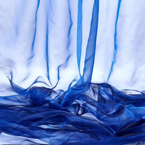 NBEADS Tela de organza de 3 m, 1,48 m de ancho, dos tonos, de organza transparente, iridiscente, tela de gasa holográfica iridiscente para la etapa de actuación de vestidos, azul medio y negro