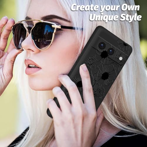Coque Google Pixel 8A lot de 2 protections antichoc design fleurs en relief - 7
