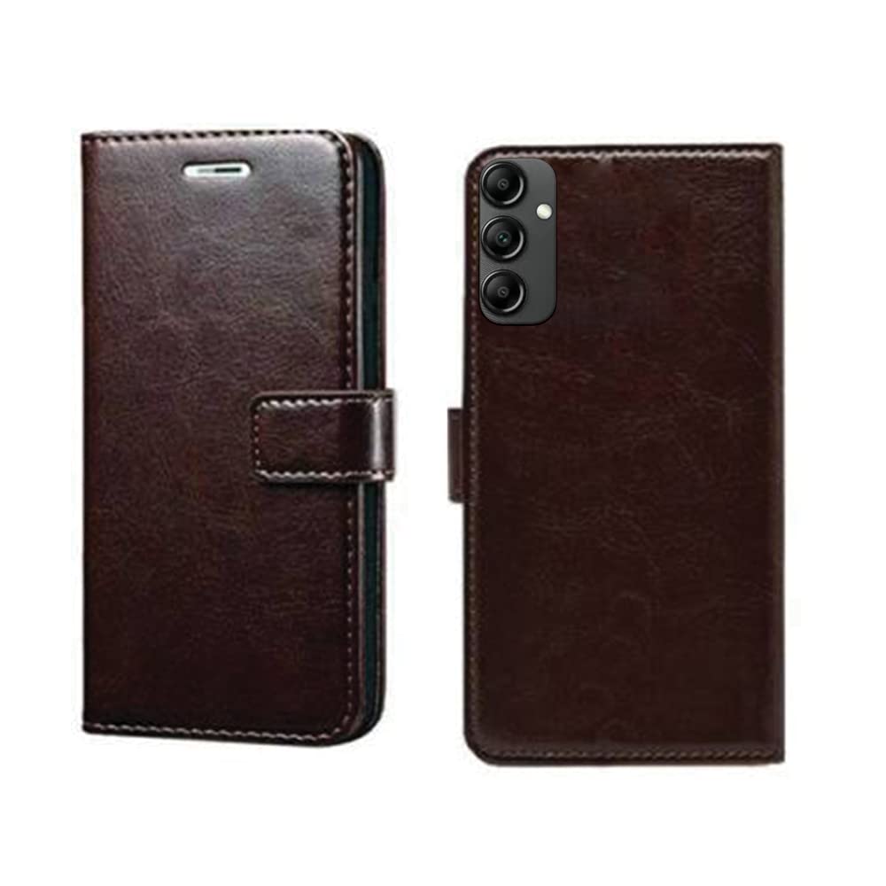 Pinaaki Enterprises Samsung Galaxy A14 5G Flip Case | Leather Finish Flip Cover | with Card Pockets | Flip Cover for Samsung Galaxy A14 5G - Coffee (B0BW3M35BN) Amazon Price History, Amazon Price Tracker