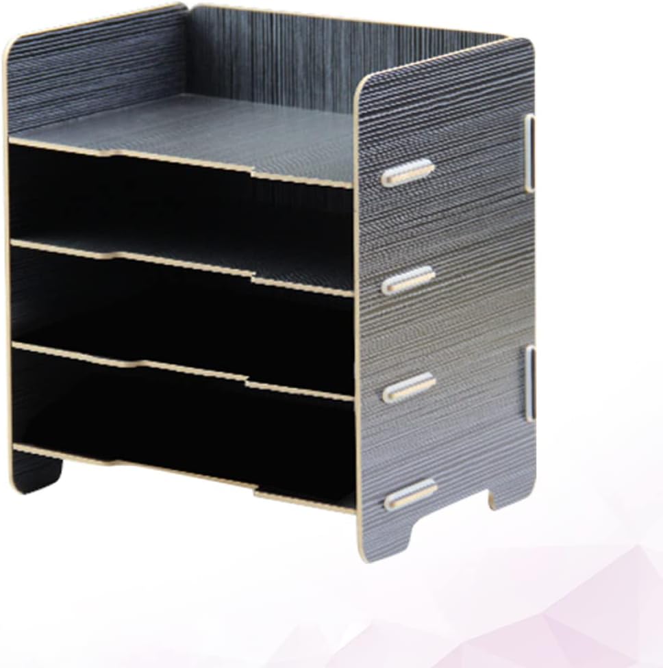 Wooden File Organizer Box Desktop Storage Rack for Office Supplies Pastel Desktop Organizer Shelf