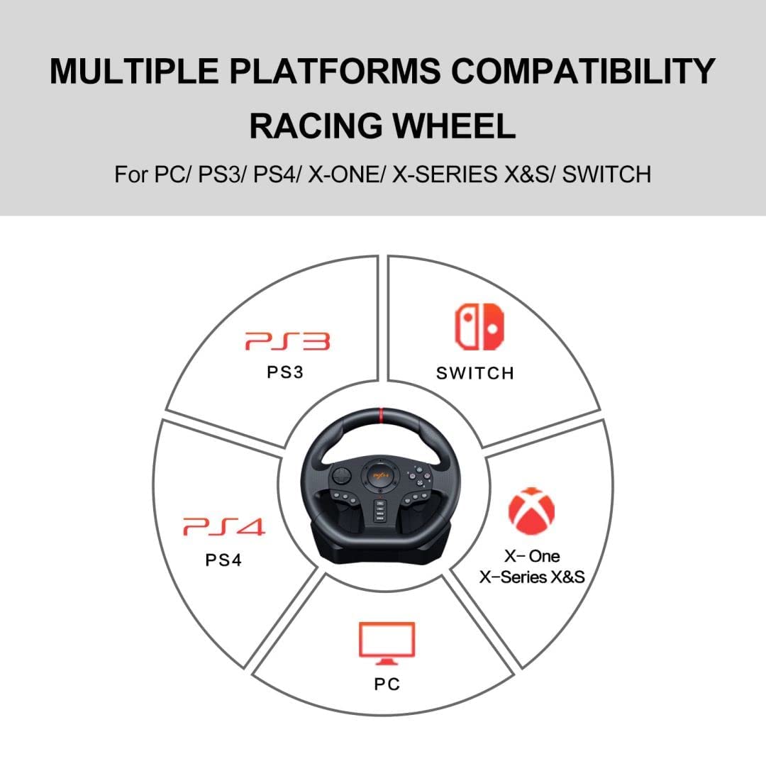 PXN PC Racing Wheel Steering Wheel V900 Driving Simulator 270°/900° Rotation christmas gift Gaming Steering Wheel with Pedals for PC,Xbox One,Xbox Series S/X,PS4,PS3, Android TV