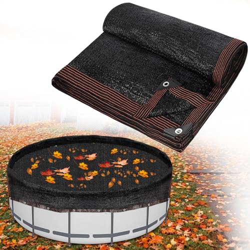 18 Feet Round Leaf Net Cover for Above Ground Pool - Thickened Leaf Pool Safety Net with Reinforced Gromments Winter Above Ground Pool Screen Cover - Catching LeavesCover Size: 20X 20 FtSquare
