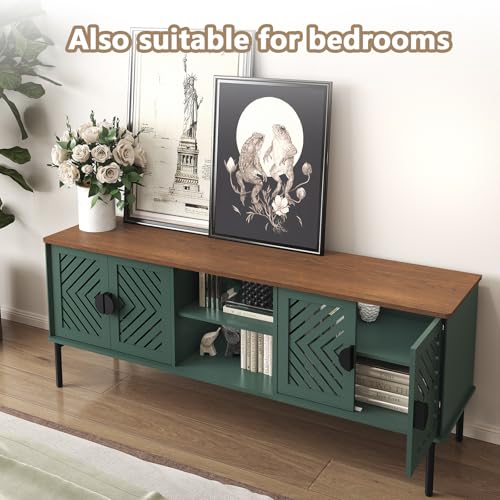 Image of ARTPOWER 63 inch Modern TV Stands,Entertainment Center with Storage,Green