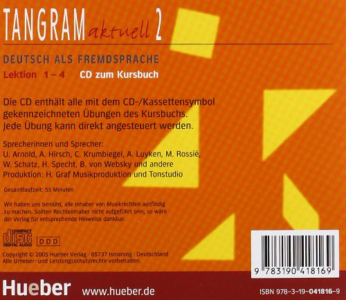 Tangram aktuell. Lektion 1-4. Per gli Ist. tecnici commerciali. Con CD Audio (Vol. 2): CD zum Kursbuch 2 - Lektion 1-4