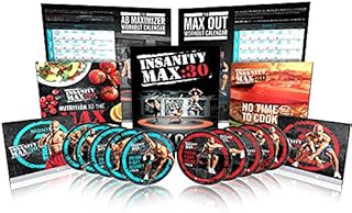 INSANITY MAX:30 Base Kit - DVD Workout, 60 Day Total Body Conditioning Program, Home Gym Bodyweight Exercise Program, No Workout Equipment Needed, Nutrition Guide Included, 10 DVDs