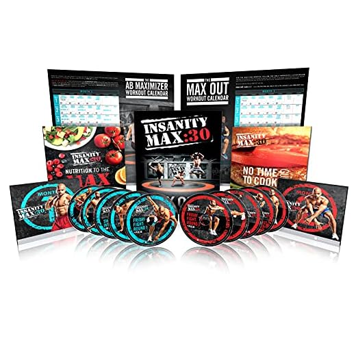 INSANITY MAX:30 Base Kit - DVD Workout, 60 Day Total Body Conditioning Program, Home Gym Bodyweight Exercise Program, No Workout Equipment Needed, Nutrition Guide Included, 10 DVDs