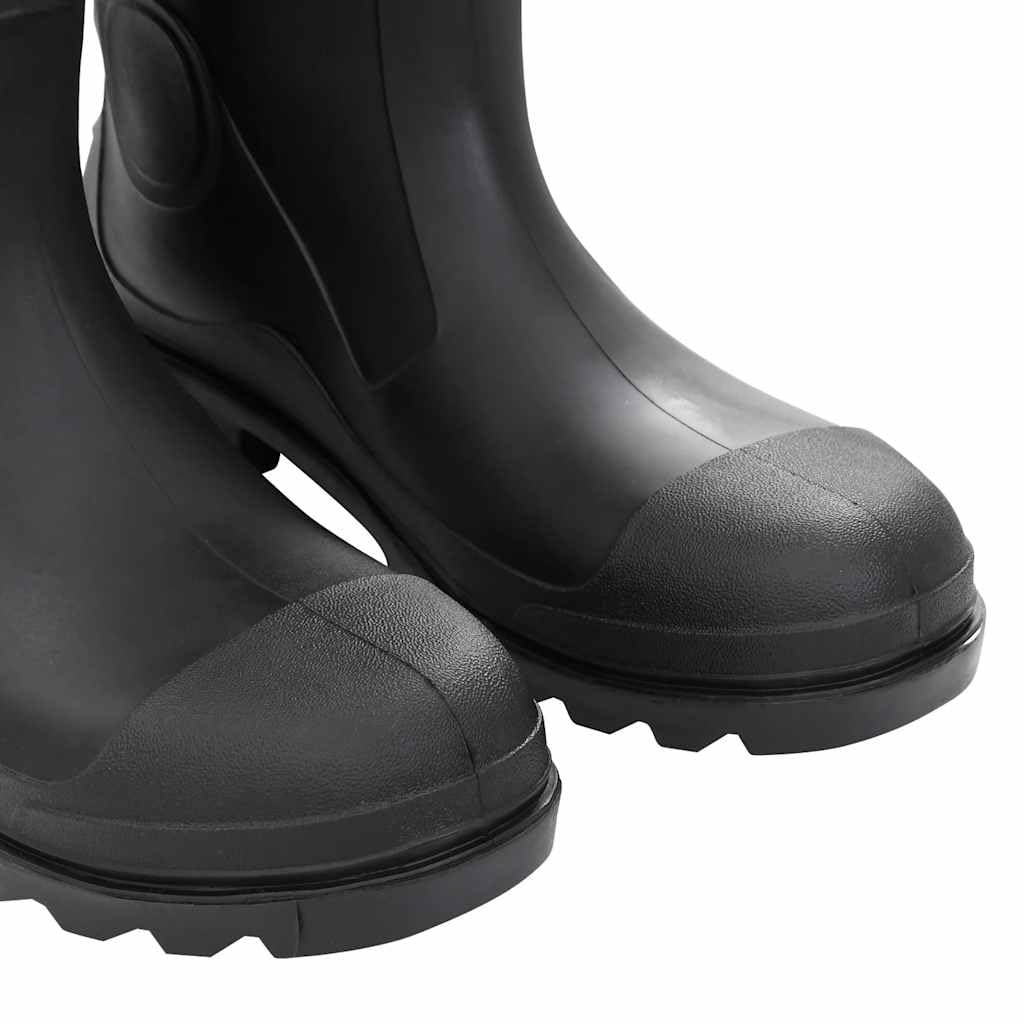 Stivali di gomma neri in PVC, taglia 46, con suola antiscivolo e altezza 41 cm, pantaloni impermeabili da pesca e caccia, per pesca a mosca, laghetto, fiume, lago e costa