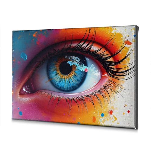 Tableau oeil coloré toile vibrante pour une déco salon inspirante