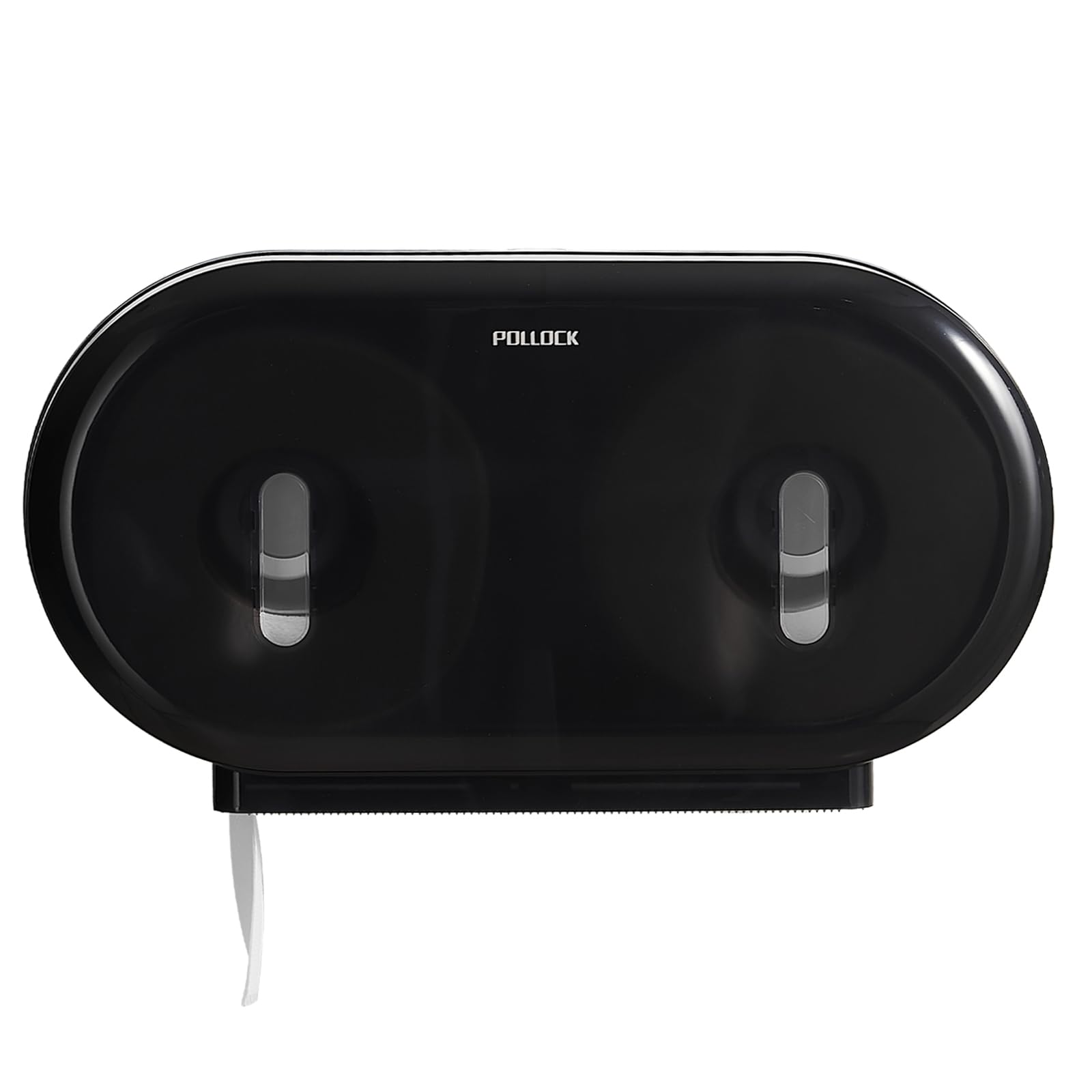Pollock Distributeur Murale Double pour Papier Toilette Rouleau, Grand Distributeur Industriel de Rouleaux de Papier Toilette, Très Grande Capacité, sans Perçage, pour Locaux Commerciaux, Noir