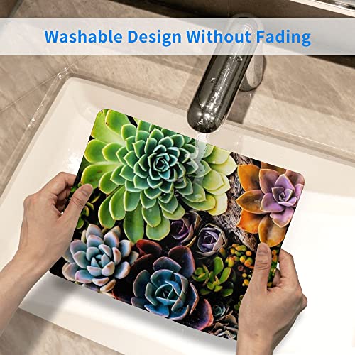 Canflashion Mouse Pad,Succulent Floral Mouse Pad,Mouse Mat Square Waterproof Mouse Pad Non-Slip Rubber Base Mousepads For Office Laptop,9.5"X7.9"X0.12" Inch #TOP4