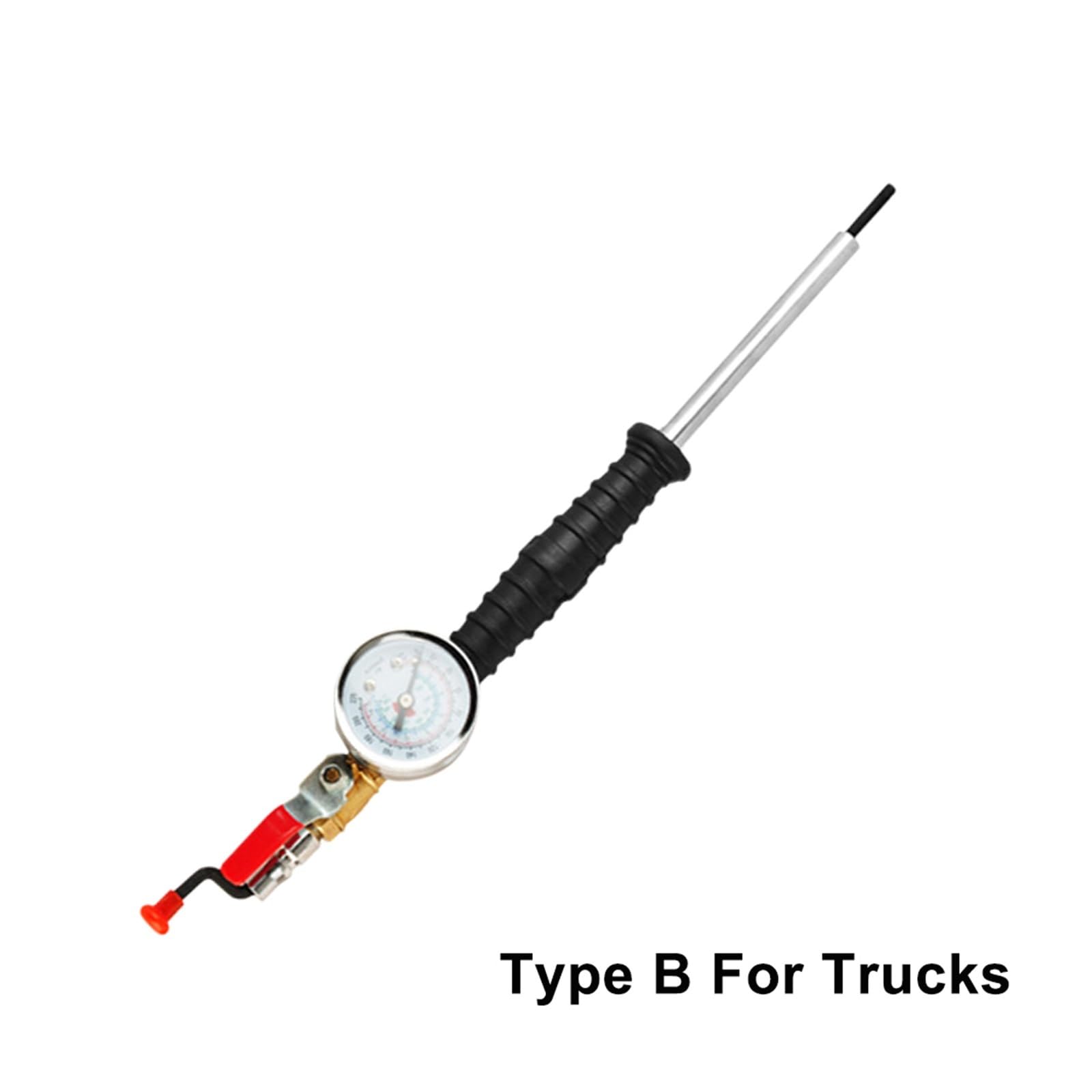 Tige de gonflage rapide pour voiture Tige de gonfleur de pneu 0-15Bar/220Psi, avec testeur de pression, outils de réparation(B for trucks)