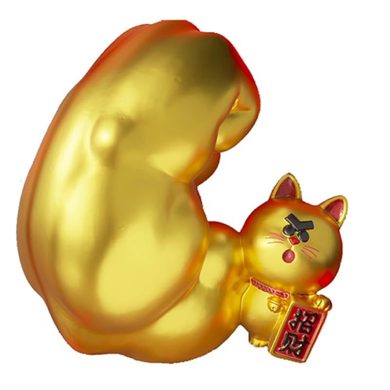 Amazon.co.jp: 筋肉招き猫 招き猫 風水 置物 幸運な 筋肉腕手を