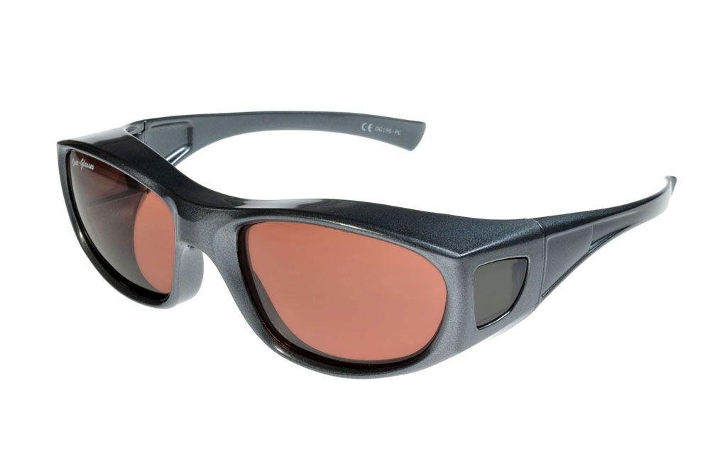 Over-Glasses Fit Piccolo Polarised Sunglasses Gunmetal/Copper Small