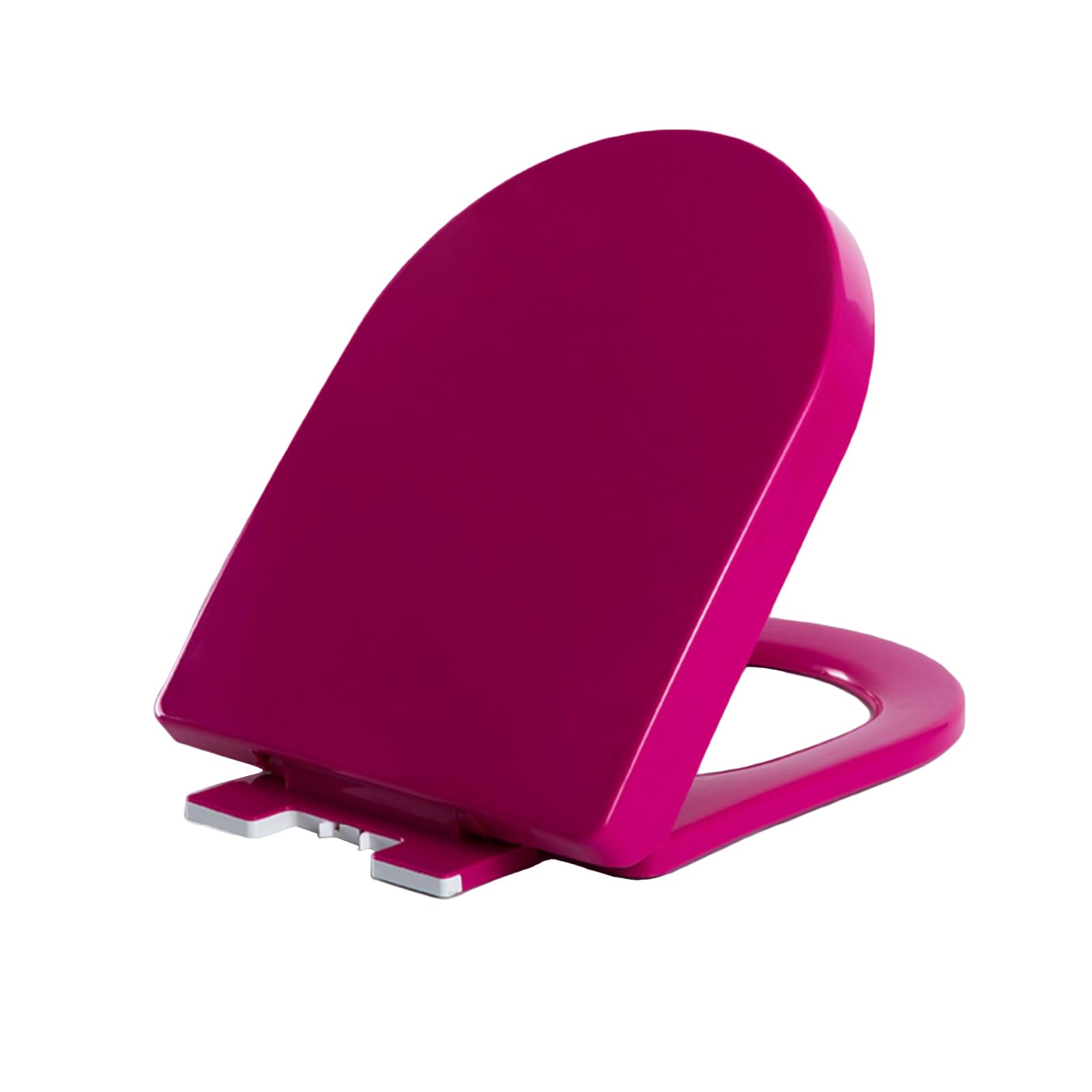 Soft Close Close Toilet seat, Quick Release Hinges, Adjustable Anti-Slip buffers, Lightweight, Durable, Portable, User-Friendly, Compact, Shape, Fuchsia, Blue