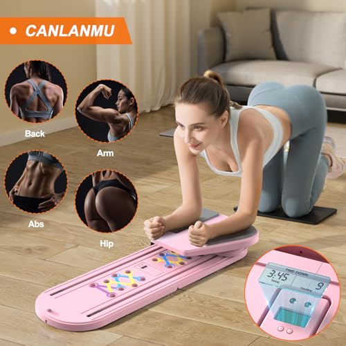 Canlanmu Pilates Board,Multifunctional Rebound Abdominal Board,Foldable Pilates Reformer Set, Ab Core Trainer Machine,Ab Exercise Board,Abs Workout Equipment for Women Home Gym Equipment の商品画像 3