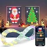 Linkind Christmas Smart Curtain Lights - APP Control, AI Pattern GIF Display, Works with Alexa Google Home, 400 LEDs Color Changing Lights Outdoor Indoor for Bedroom Window Christmas Decor, 4.9ร4.5ft
