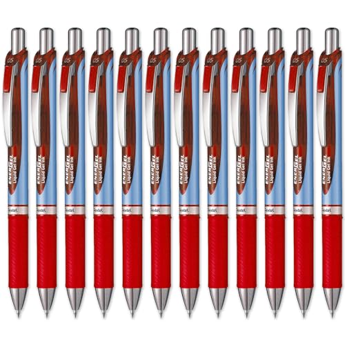 Pentel Energel BLN75 Bolígrafo Roller Gel 0.5mm Rojo x12 miniatura 1