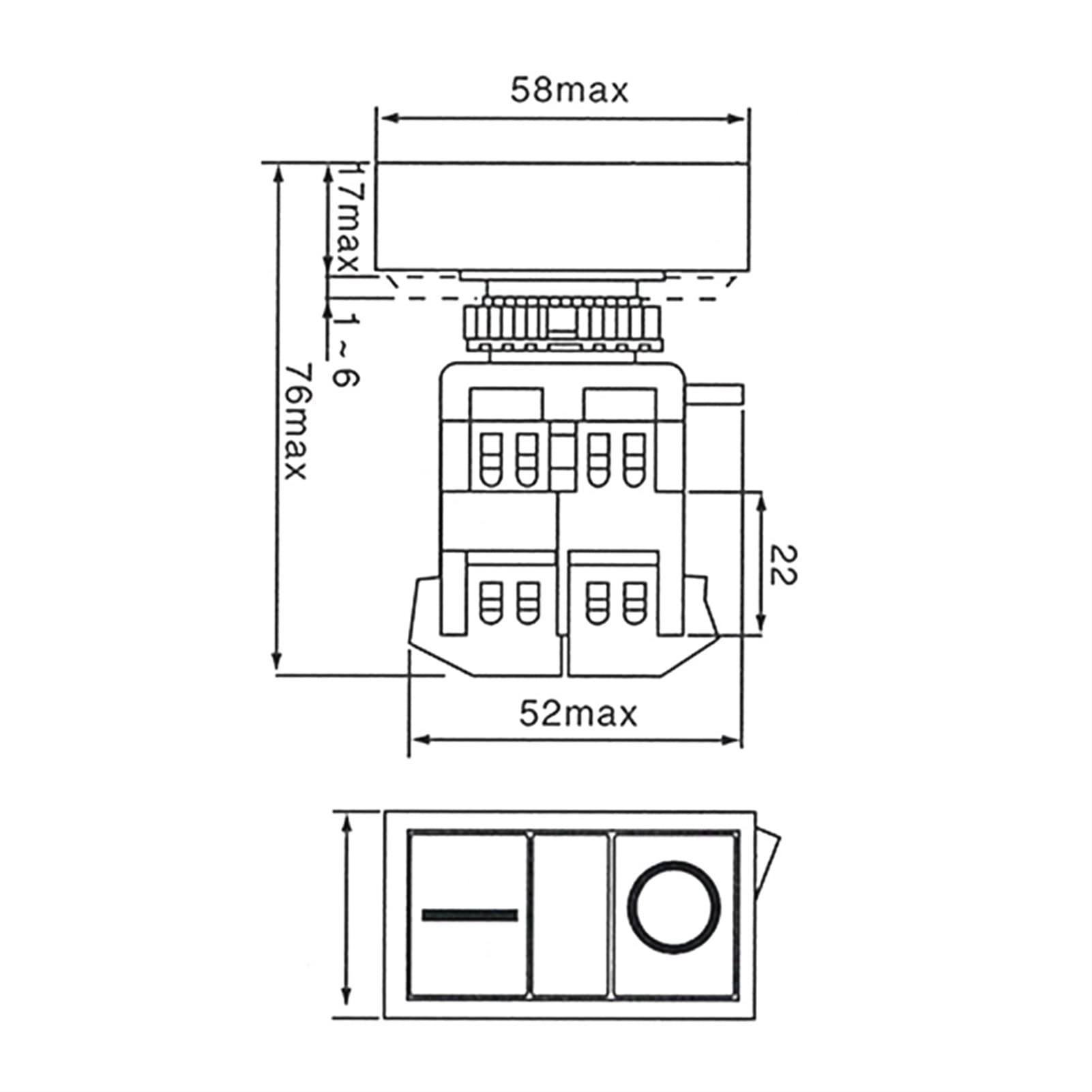 1 Uds AS-22N 25N Interruptor de pulsadores Dobles de Arranque y Parada con lámpara LED (Color : 380v)