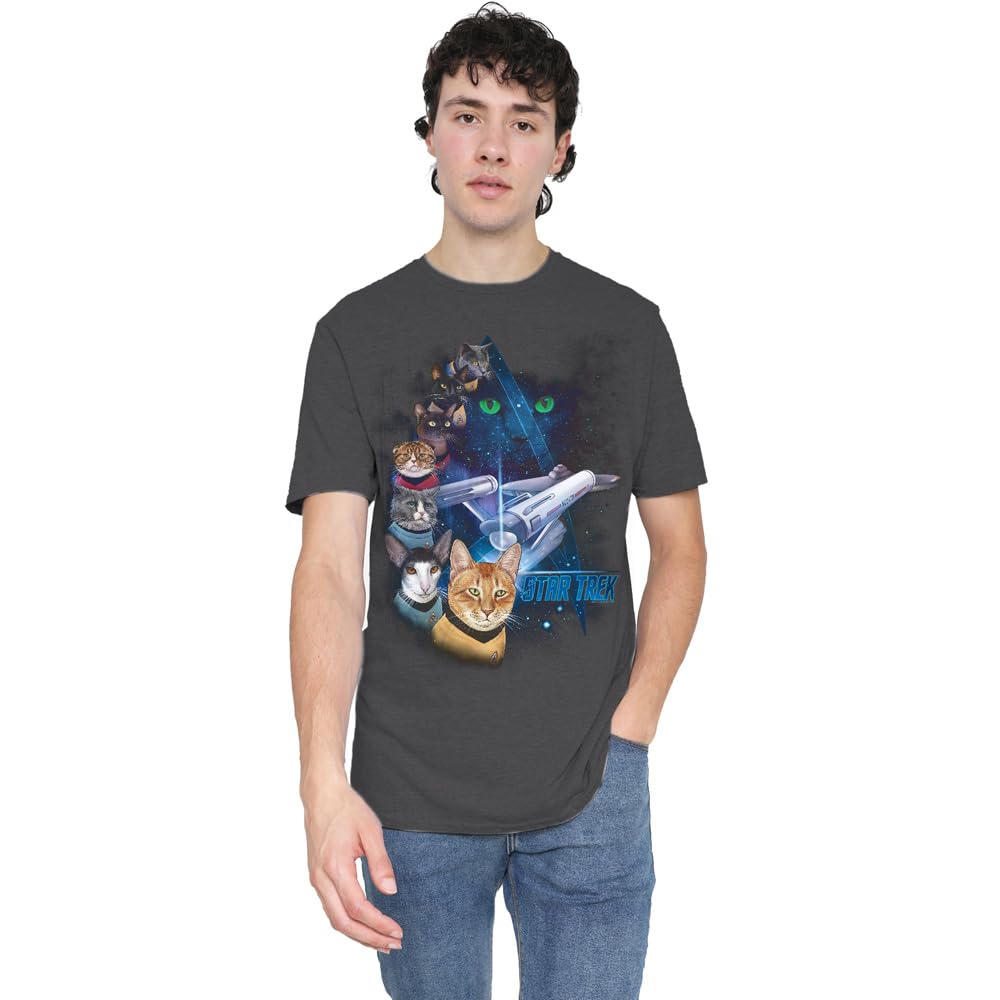 Star Trek Feline Galaxy Unisex T Shirt, Black, XX-Large