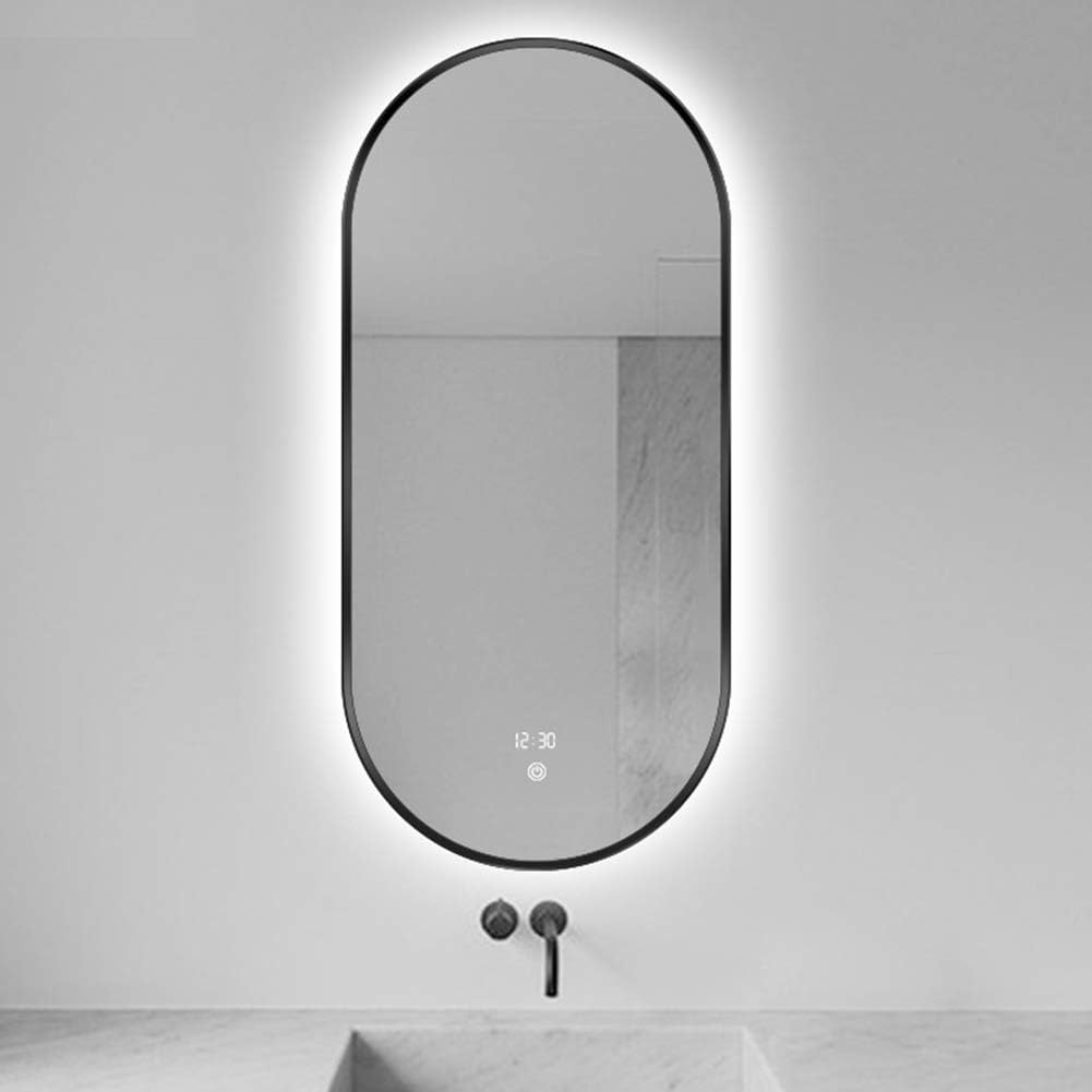 Oval Bathroom Wall Mirror with LED Lights, 23×47 Inch Anti