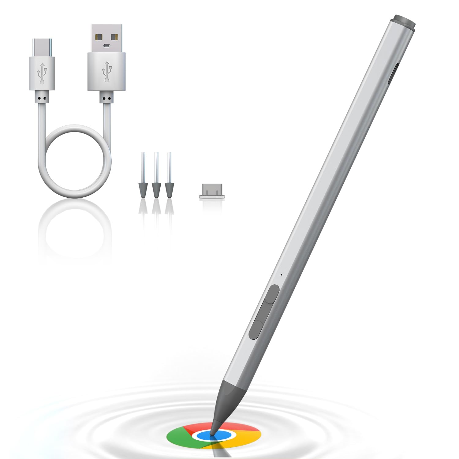 USI 2.0 Stylus Pen for Amazon Fire Max 11 & Google Pixel Tablet, USI Pen Compatible with Chromebook for Lenovo/Acer/HP, 4096 Levels Pressure+Eraser