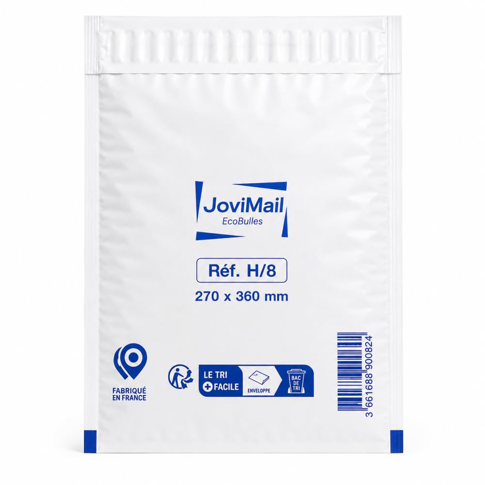 Luftpolsterumschläge, Weiß, Format H/8, 270 x 360 mm, selbstklebender Verschluss, verstärkter Schutz, 100 Stück