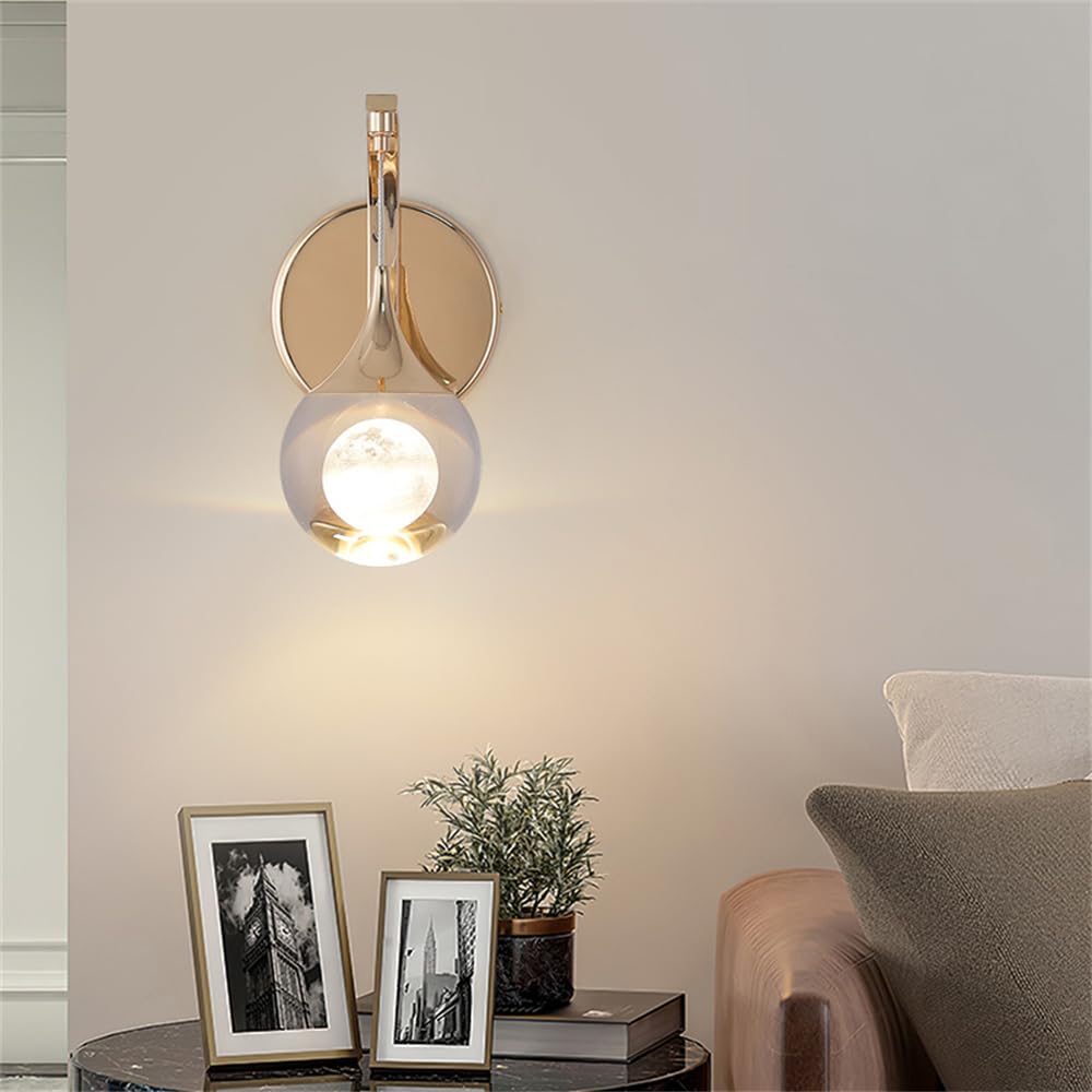 Lámpara de Pared Nórdica Luz de Aplique de Cristal Simple Accesorios LED para el Hogar Sala de estar Dormitorio Decoración (Estilo 5)