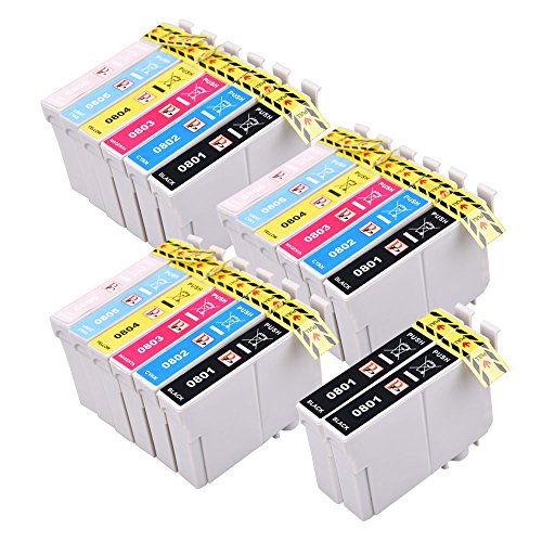 PerfectPrint - 20 perfect print compatible T0807 cartuchos de tinta para Epson Stylus Photo R265 R285 R360 RX560 RX585 RX685 P50 PX650 PX660 PX700W PX710W PX720WD PX730WD PX800FW PX810FW PX820FWD impresora