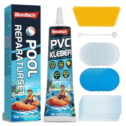 Bondtech Pool Reparaturset, Pool Flicken Wasserdicht, Luftmatratze Reparaturset, Durchsichtige Repariert Eine Vielzahl Von Aufblasbaren Gegenständen, Poolfolie, Kajaks, Schlauchboot (60 ML)