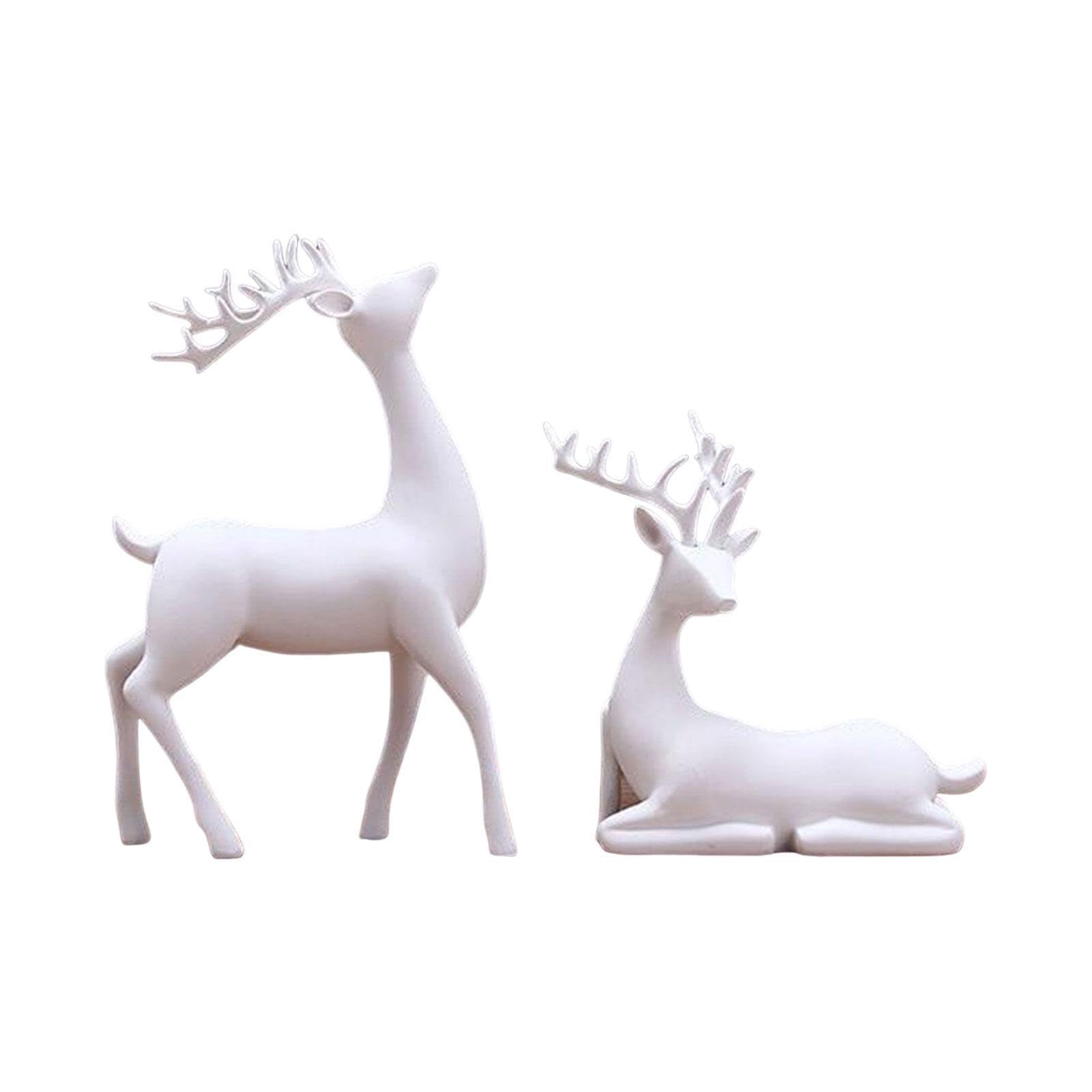 Encantadora Estatua de Ciervo, Escultura de, Adorno Animal, Impresionante Ciervo para Parejas, Ideal para Cualquier decoración, etc. Colección Figuras Renos para Parejas.