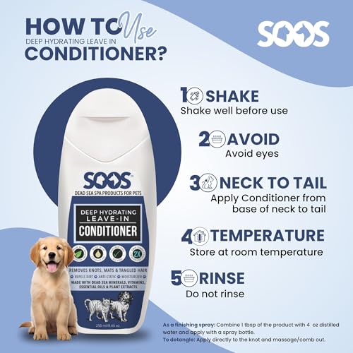 Soos-Pets-Deep-Hydrating-Leave-in-Conditioner-for-Dogs-and-Cats-Natural-Dead-Sea-Minerals-Vitamins-Skin-Moisturizer-Polish-Deeply-Enhance-Coat-Shine-Softness-250ml Soos Pets Deep Hydrating Leave in Conditioner for Dogs and Cats Natural Dead Sea Minerals Vitamins Skin Moisturizer Polish Deeply Enhance Coat Shine Softness 250ml